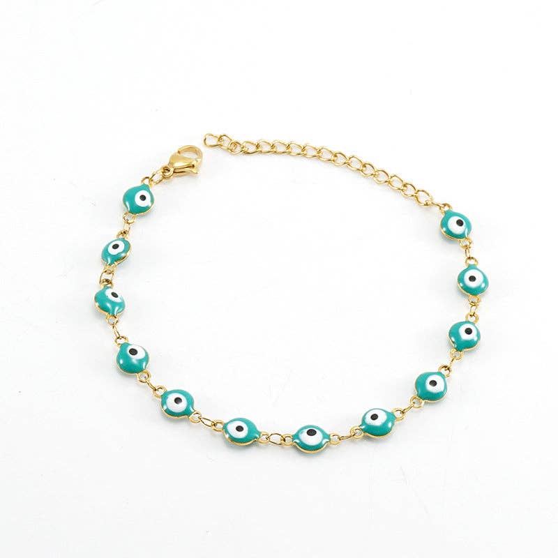Evil Eye Bracelet 18K gold plated stainless steel boho protection jewelry coastal soul