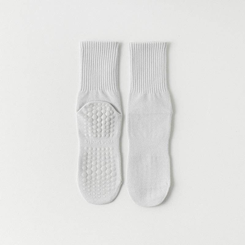 Pink Solid Color Yoga Grip Socks for mindful movement and coastal studio wear