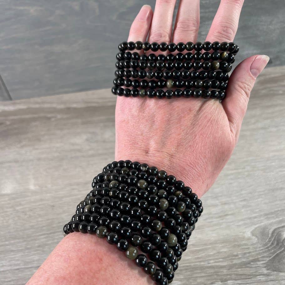 Healing crystal bracelets 6mm round natural gemstone stretch stackable boho coastal jewelry