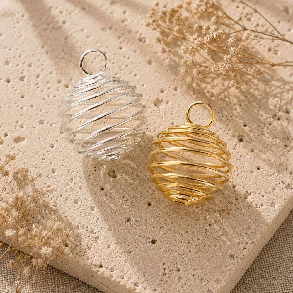 Crystal Cage Pendant | Silver &amp; Gold