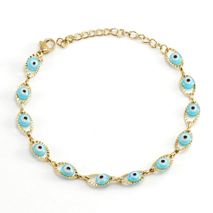 Evil Eye Bracelet 18K gold plated stainless steel boho protection jewelry coastal soul