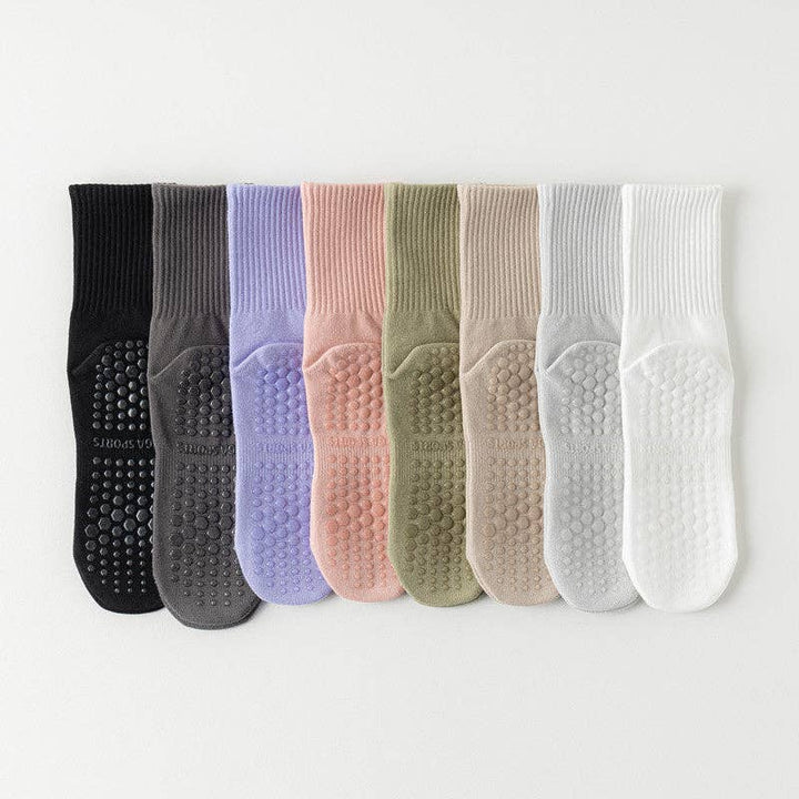Pink Solid Color Yoga Grip Socks for mindful movement and coastal studio wear