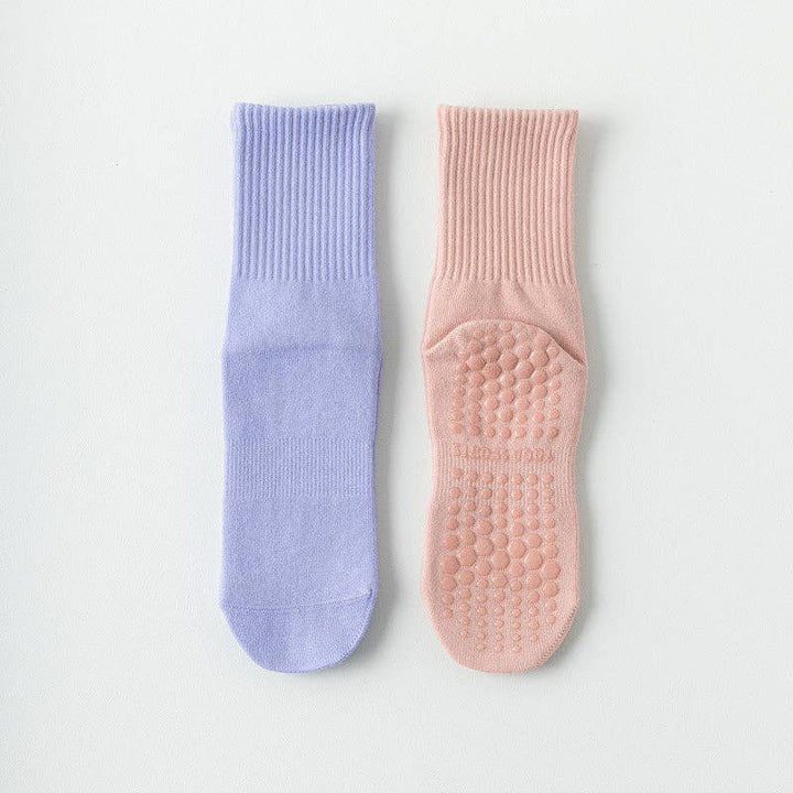 Pink Solid Color Yoga Grip Socks for mindful movement and coastal studio wear