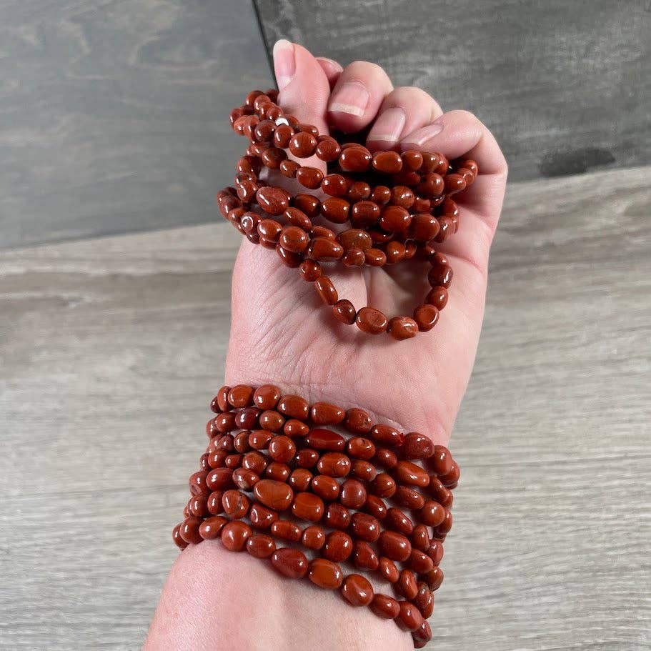 Healing Crystal Bracelets with nugget gemstones for boho spiritual layering jewelry