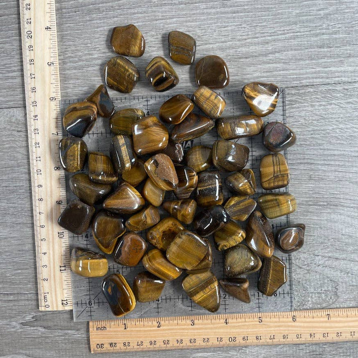 Tiger Eye Tumbled Stones Medium Size 1 LB bulk wholesale for crystal healing