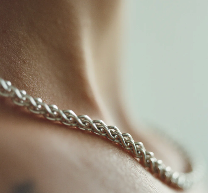 Rope Spiga Necklace Stainless Steel  14K Gold. Waterproof
