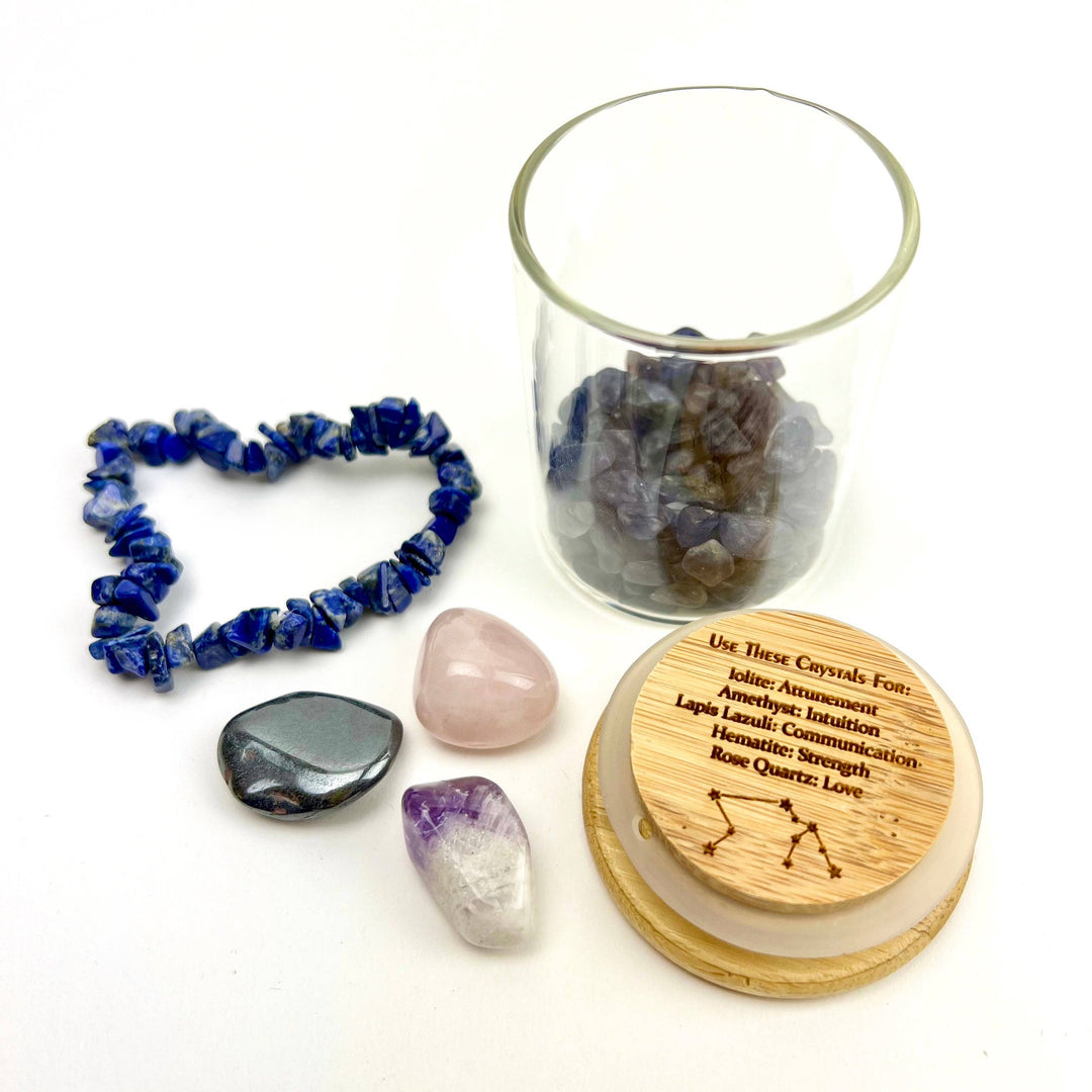 Zodiac Crystal Kit stretch bracelet with healing gemstones for your cosmic sign