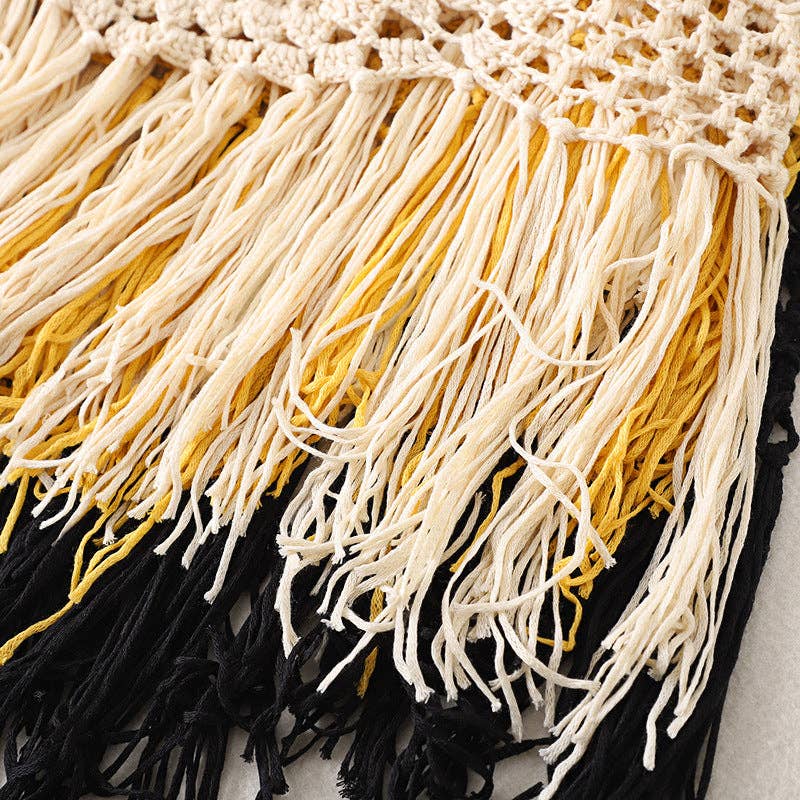 Vintage Bohemian Crochet Fringe Tank Top for effortless coastal boho summer style