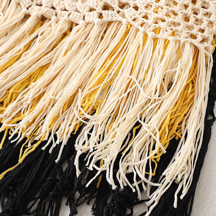 Vintage Bohemian Crochet Fringe Tank Top for effortless coastal boho summer style