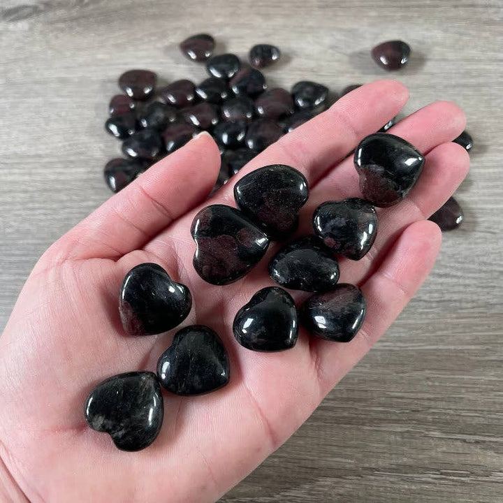 Garnet in Astrophyllite Heart – Small Crystal Hearts