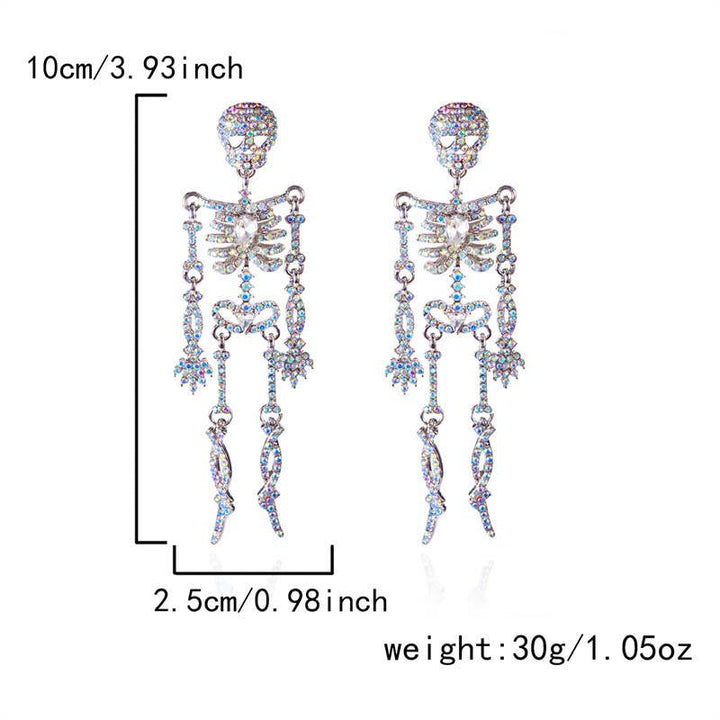 Sparkly Halloween Skeleton Earrings