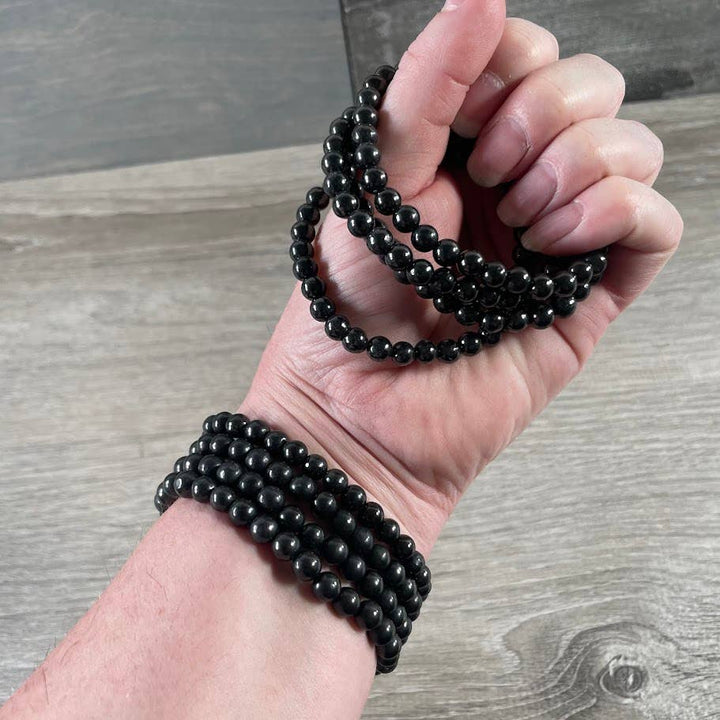Healing Crystal Bracelets 6mm round natural gemstone stretch boho coastal spiritual jewelry