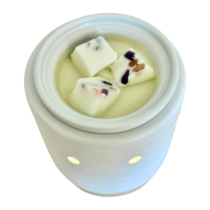 Wax Melts Infused with Real Crystals and White Sage Leaves