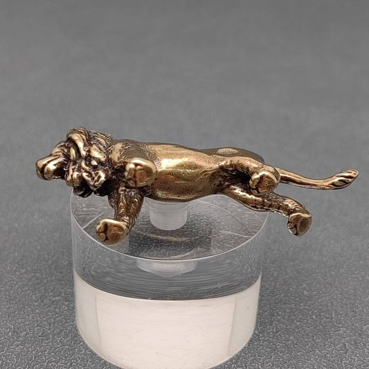 Brass Lion Desktop Ornament radiating courage and grounded boho spiritual energy