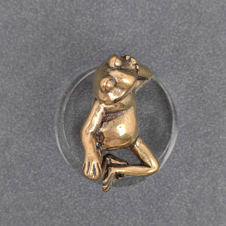 Brass Side-Lying Frog Desktop Ornaments Decorations