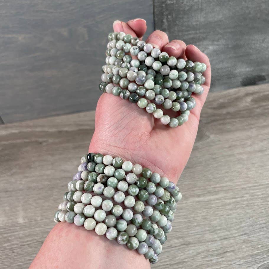 Healing crystal bracelets 6mm round natural gemstone boho coastal spiritual stretch jewelry