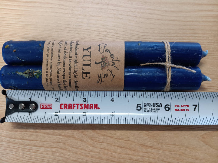 Yule Ritual candles 7 inch Christmas candles two pack for winter solstice ceremony