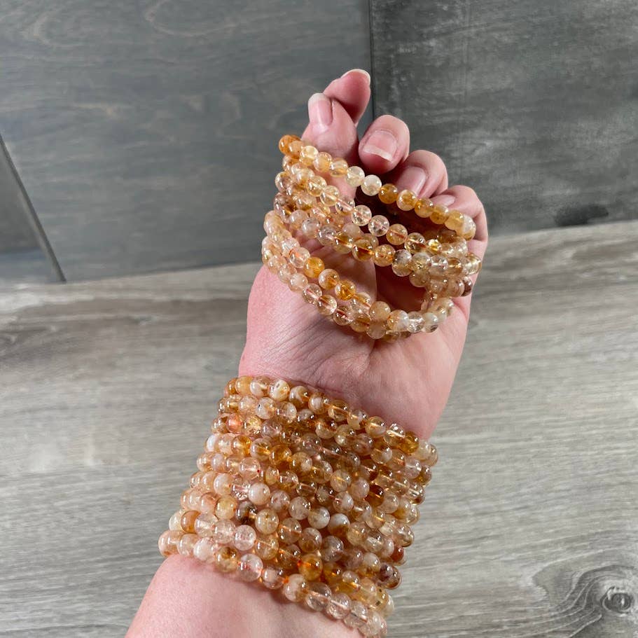 Healing crystal bracelets 6mm round stackable stretch bracelet boho coastal spiritual jewelry