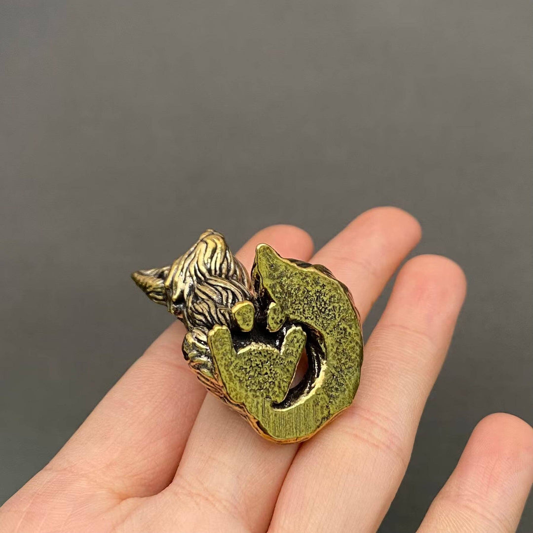 Brass Little Fox Crafts Desktop Ornament handcrafted spiritual decor for boho coastal homes