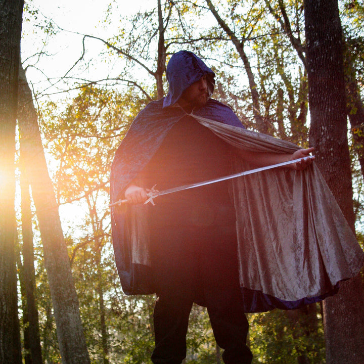 Reversible Hooded Cloak - 56" Long | Double-Sided Cape