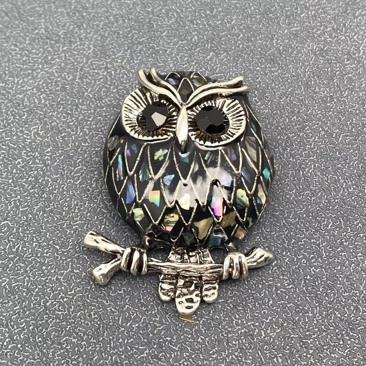 Enamel Owl Brooch