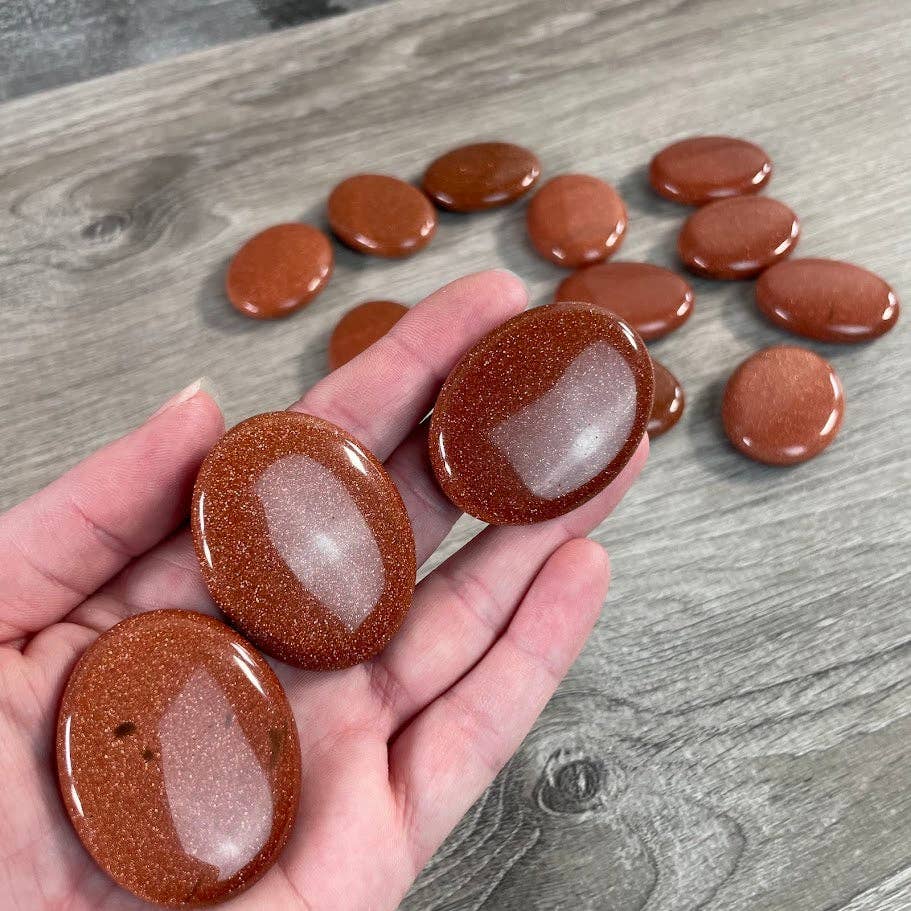 Gemstone Palm Stones 45mm for grounding meditation healing crystals coastal boho wellness