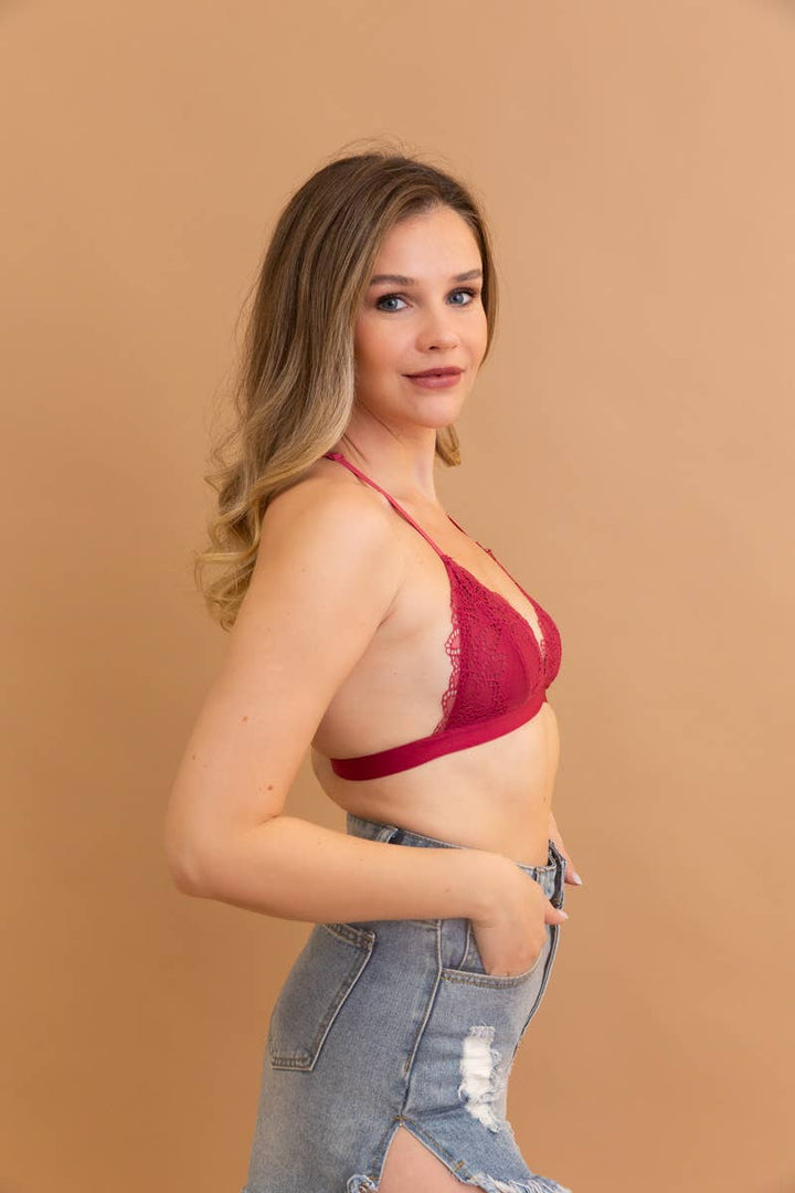 Chic Lace Bralette | Delicate T-Strap Design