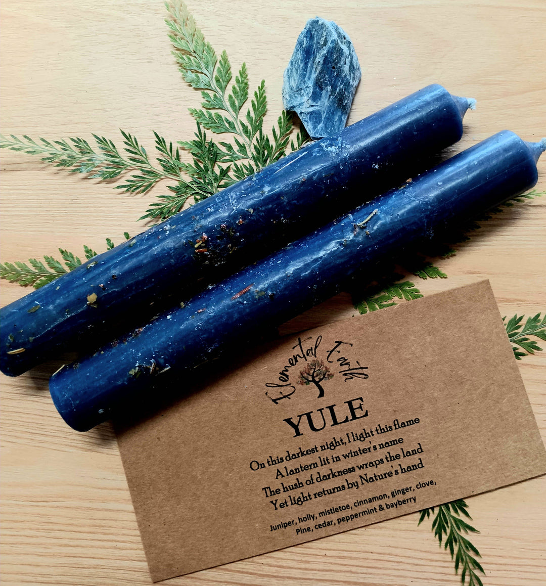 Yule Ritual candles 7 inch Christmas candles 2 pk for winter solstice celebrations