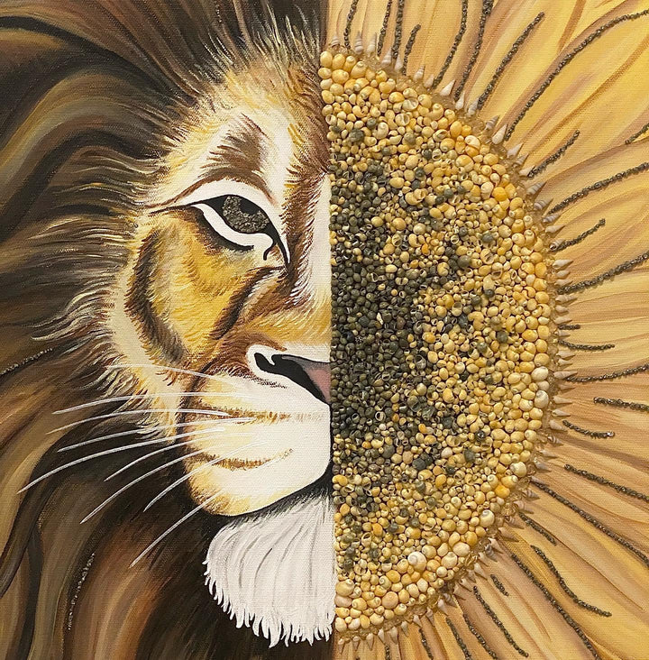 LIMITED EDITION Lion/Sunflower PRINT image 4