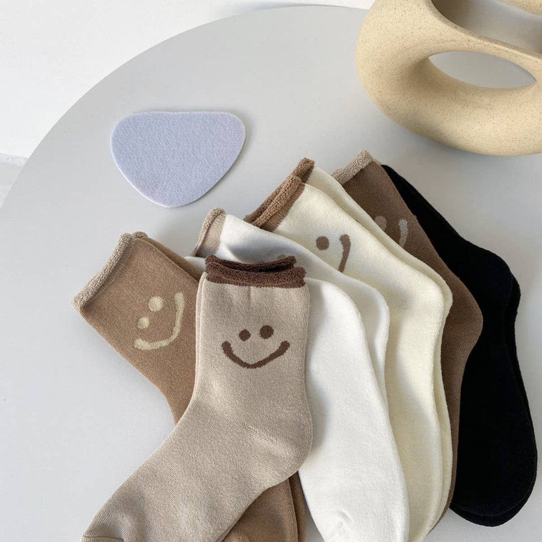 Winter Warm Smiley Face Socks for Women