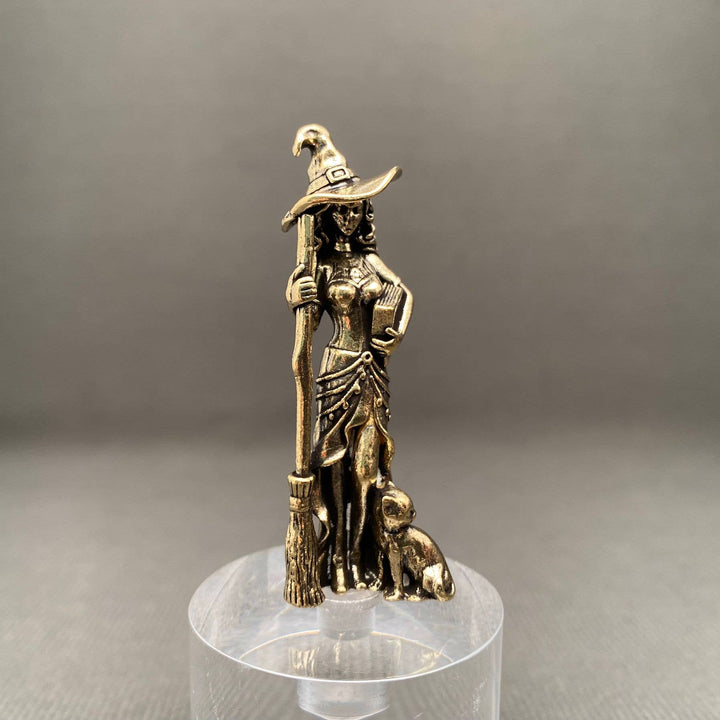 Brass Witch Decoration Desktop Ornament Healer altar piece for sacred boho spaces