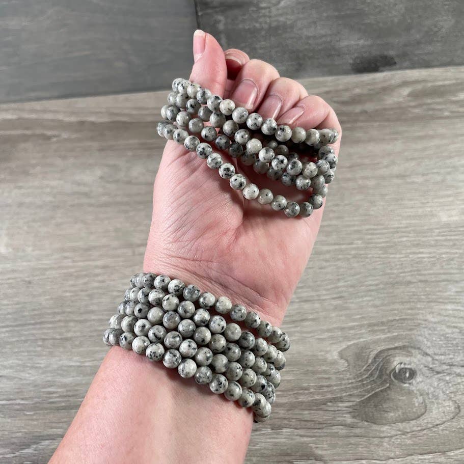 Healing Crystal Bracelets 6mm round beads boho coastal spiritual gemstone jewelry