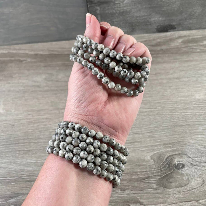 Healing Crystal Bracelets 6mm round beads boho coastal spiritual gemstone jewelry