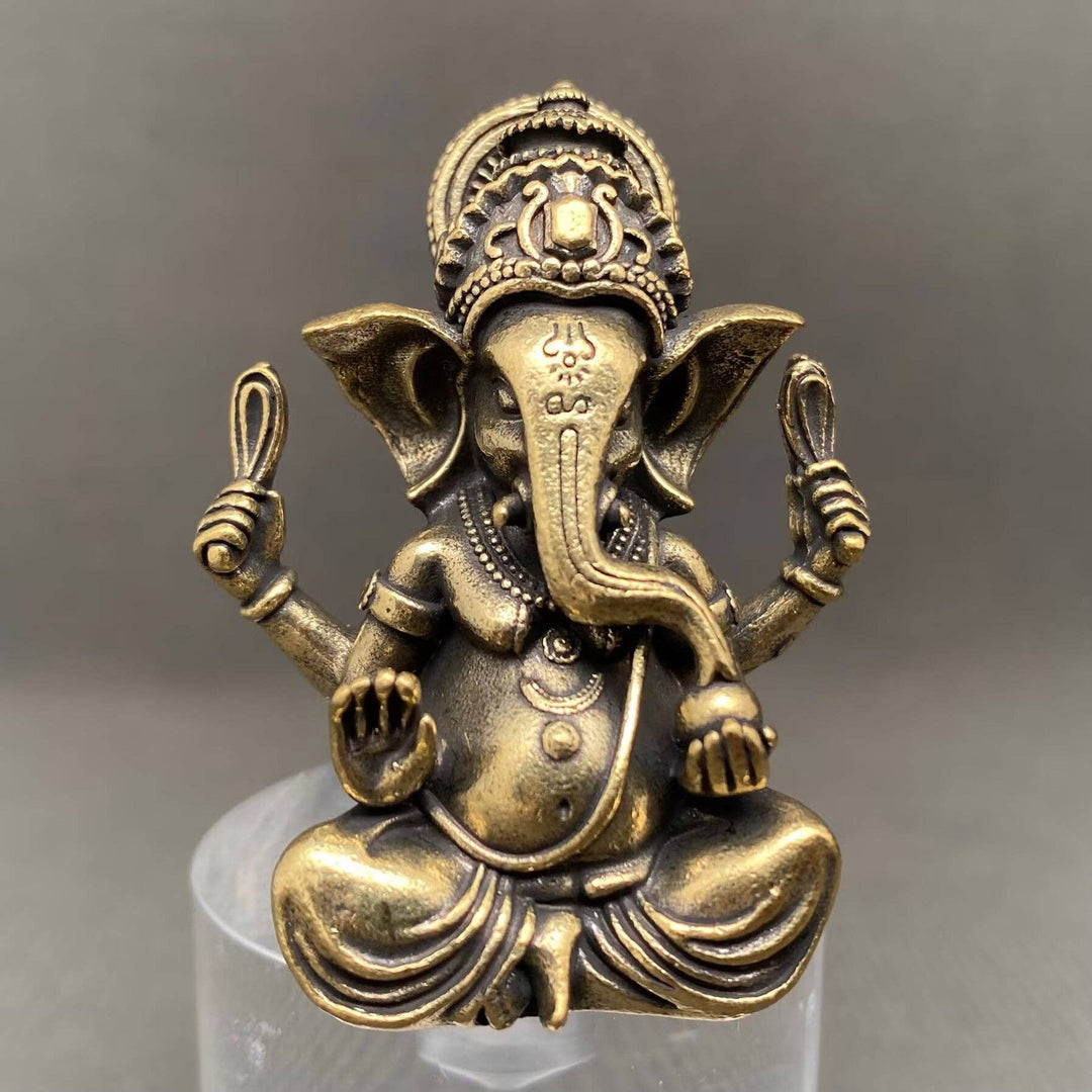 Brass Indian Ganesha God Desktop Ornament for sacred space and new beginnings