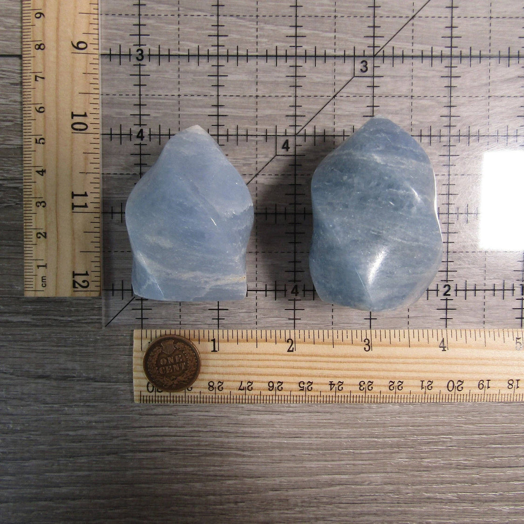 Blue Calcite Flame - Polished Crystal