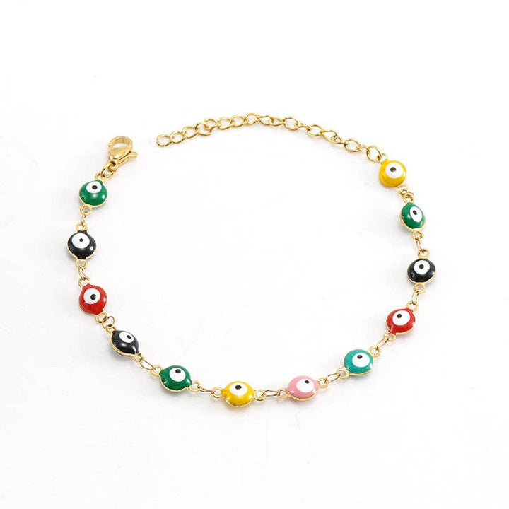 Evil Eye Bracelet 18K gold plated stainless steel boho protection jewelry coastal soul