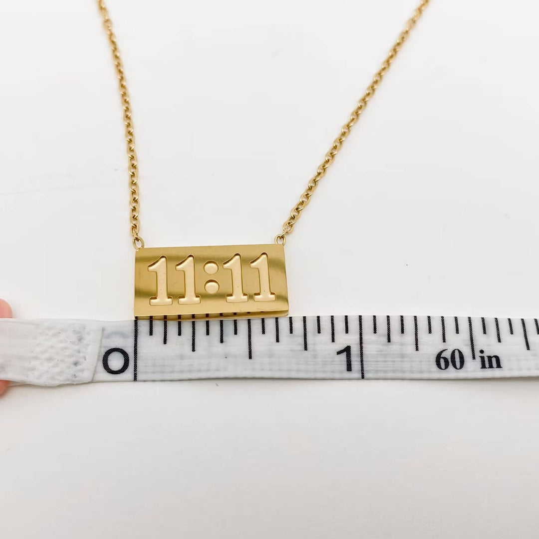 11:11 charm pendant stainless steel necklace for manifestation and spiritual intention jewelry
