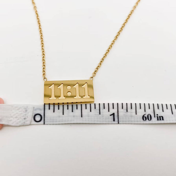 11:11 charm pendant stainless steel necklace for manifestation and spiritual intention jewelry