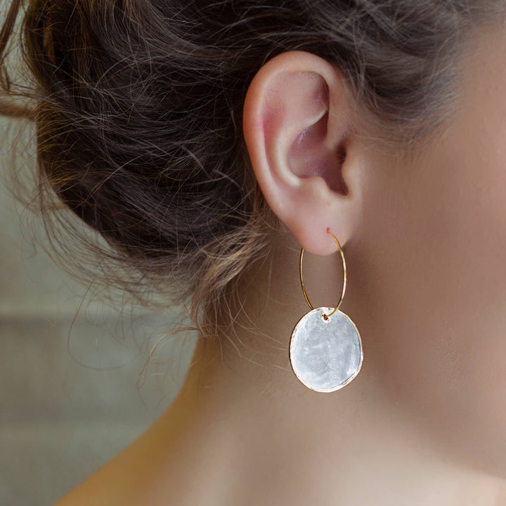 Capiz Shell-Circle Beach Earrings with lightweight boho coastal charm for free spirits