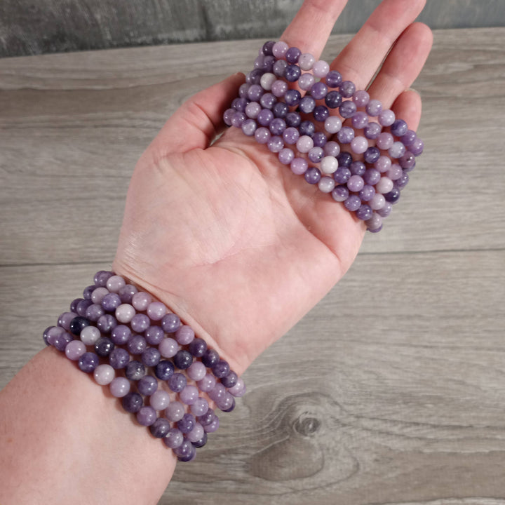 Healing crystal bracelets 6mm round beads stacked boho coastal spiritual jewelry