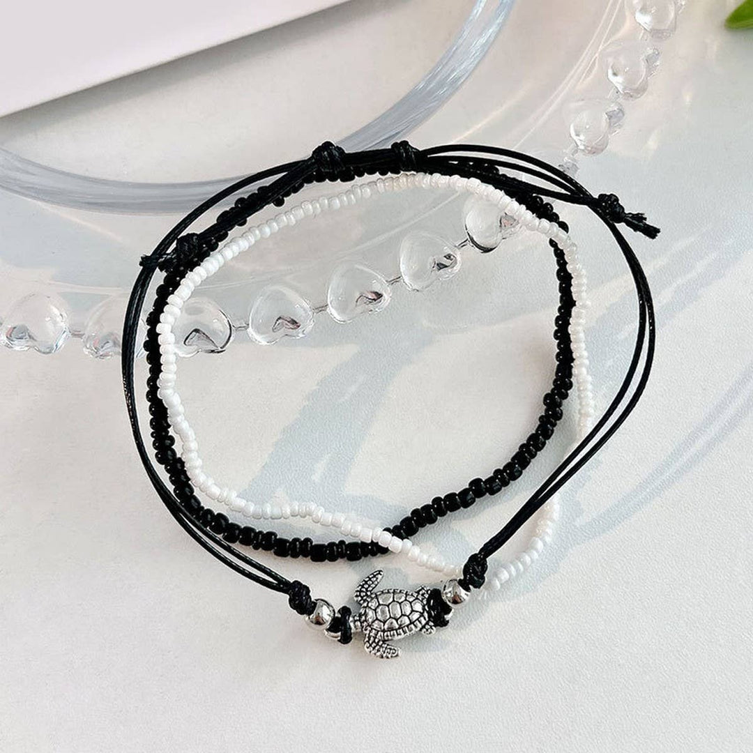 Turtle Beaded Anklet Set- Vintage Design