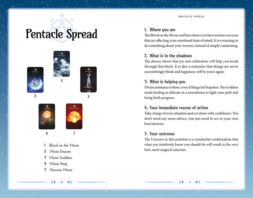 Moon Magic Book &amp; Card Deck oracle kit for lunar spellwork and soulful rituals