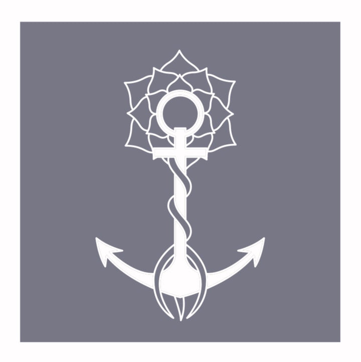 Anchored Soul Heather Navy Hoodie - Wickford, RI - Embroidered Anchor