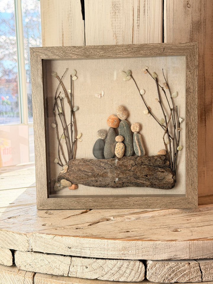 Rock Family of 5 Shadow Box