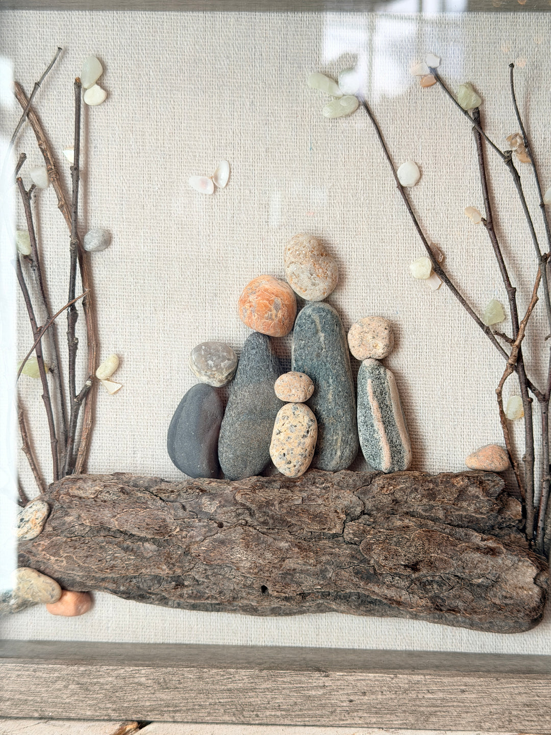 Rock Family of 5 Shadow Box