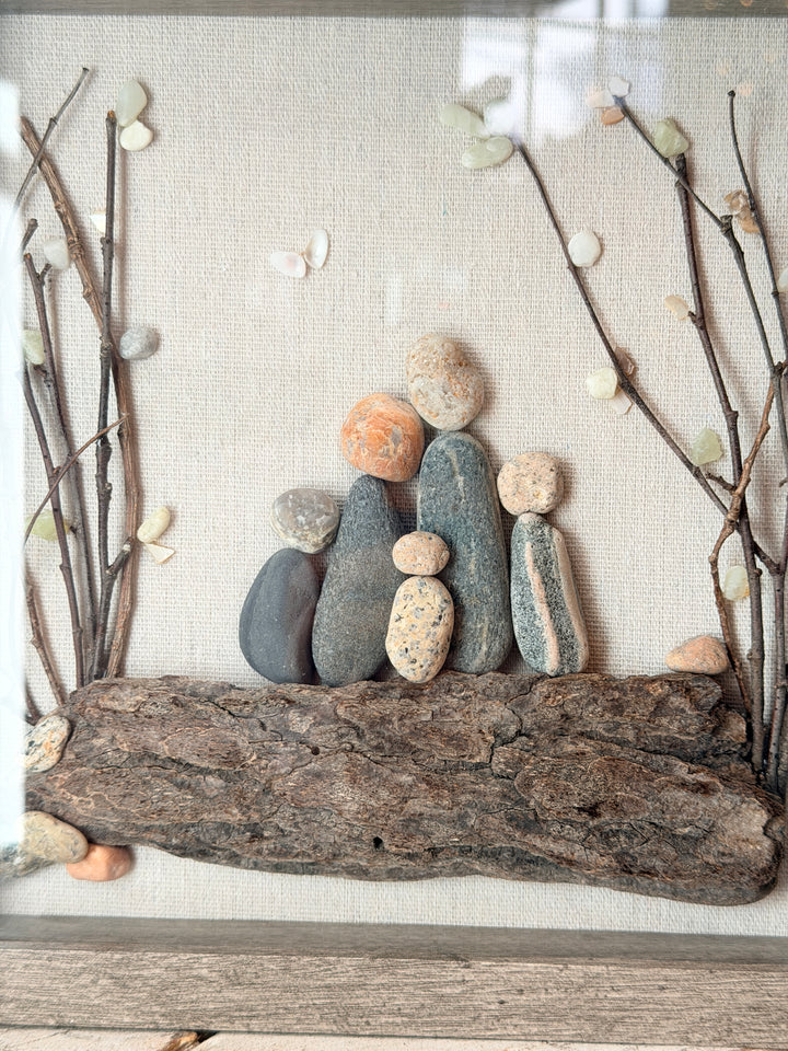 Rock Family of 5 Shadow Box