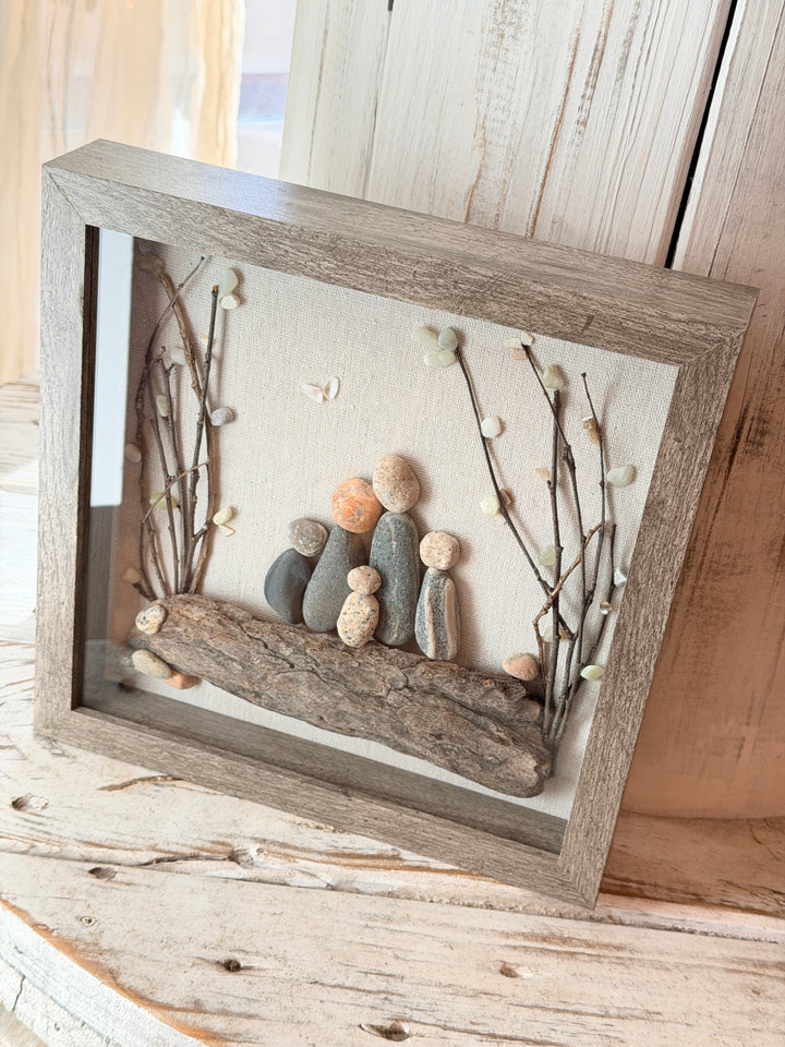 Rock Family of 5 Shadow Box
