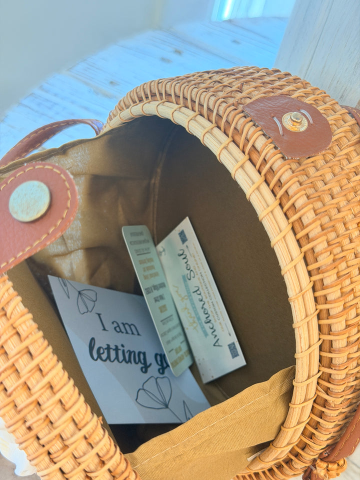 Anchored Soul | ZenFlower Tan Rattan Bag | Jade