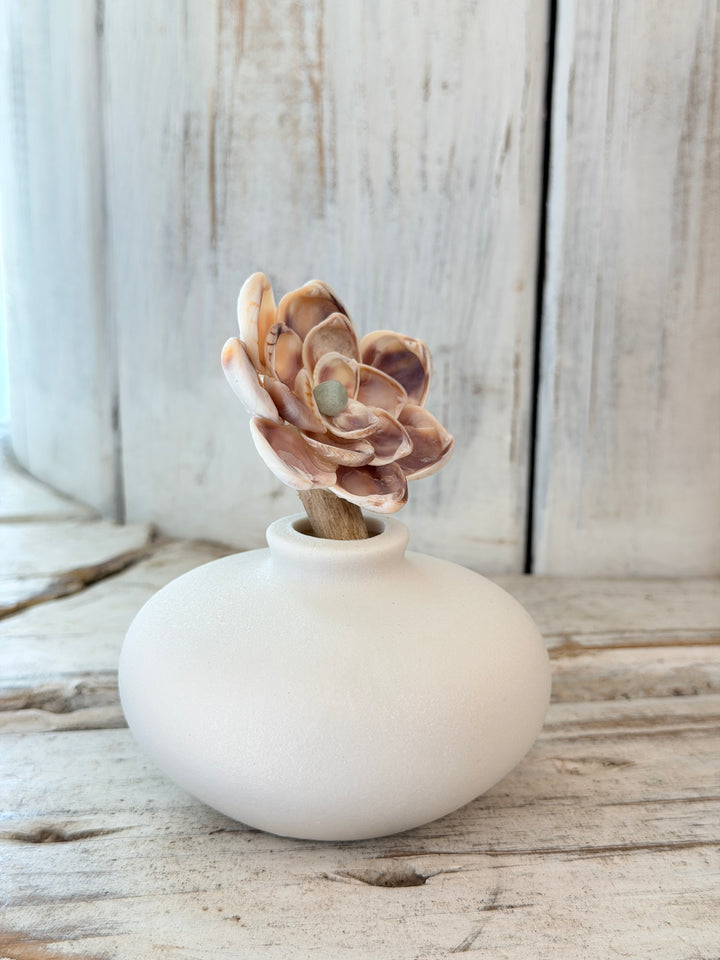 Peaceful Amazonite ZenFlower seashell flower art from Anchored Soul coastal healing boutique