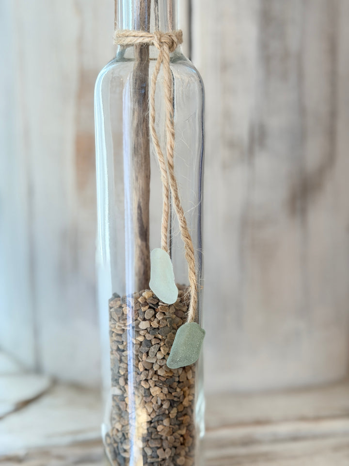 Tall ZenFlower Blue Calcite healing crystal seashell flower art coastal boho